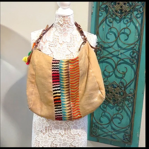 Anthropologie Jasper and Jeera gold and metallic colorful embroidered purse - Picture 2 of 16